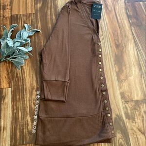Chocolate Brown Plus Cardigan